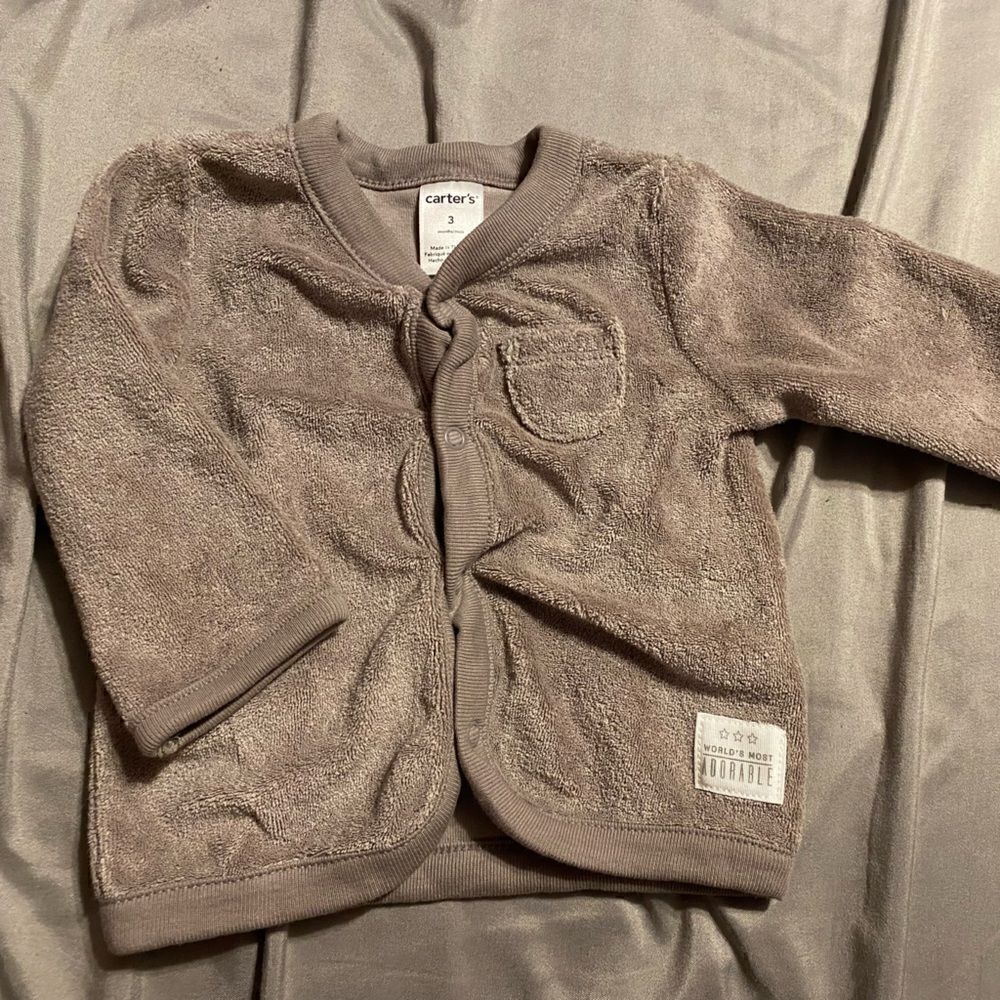 *NWT* Carter’s 3M Brown Layette Button Up